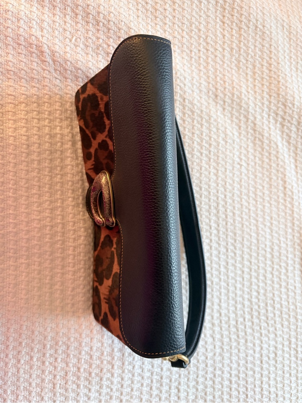 Coach Leopard Print Mini Bag with Black Trim and Gold Hardware - Picture 2 of 12